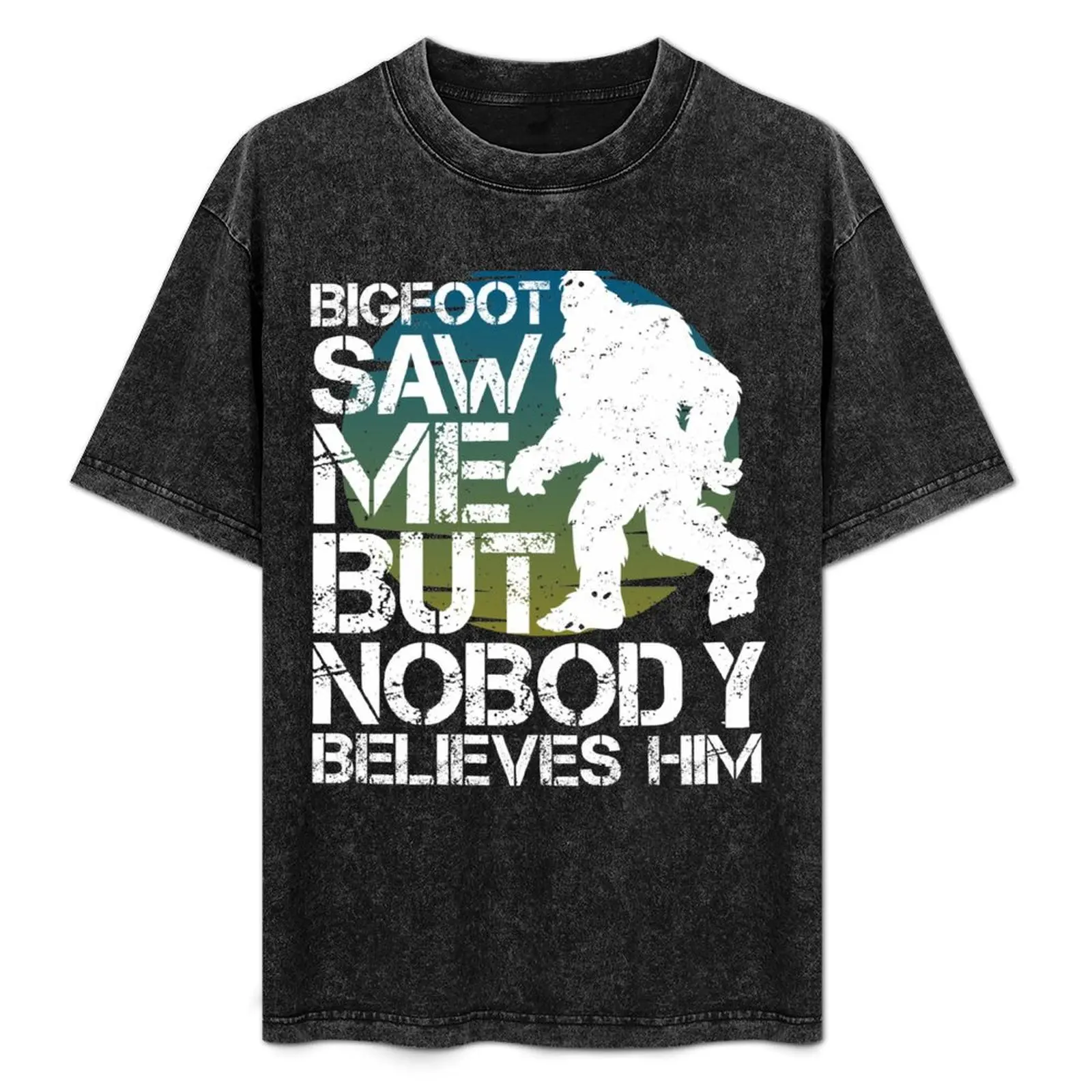 Camiseta divertida de Bigfoot Hide and Seek Campion Saw me but nobody believes him, camiseta informal de manga corta para Navidad