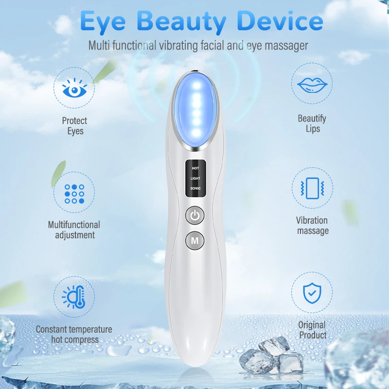 LED screen display eye beauty equipment, three color introducer, constant temperature heating, vibration, luminous dark circle p