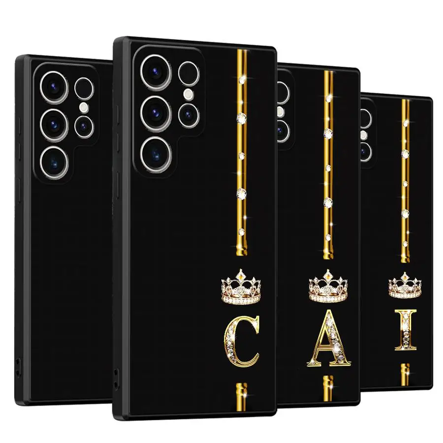 Чехол Diamond Crown Queen King Letter для Samsung Galaxy S25 Edge S23 Ultra S24 Plus S20 S21 FE, черный мягкий чехол для телефона Чехол Diamond Crown Queen King Letter для Samsung Galaxy S25 Edge S23 Ultra S24 Plus S20 S21 FE, черный мягкий чехол для телефона