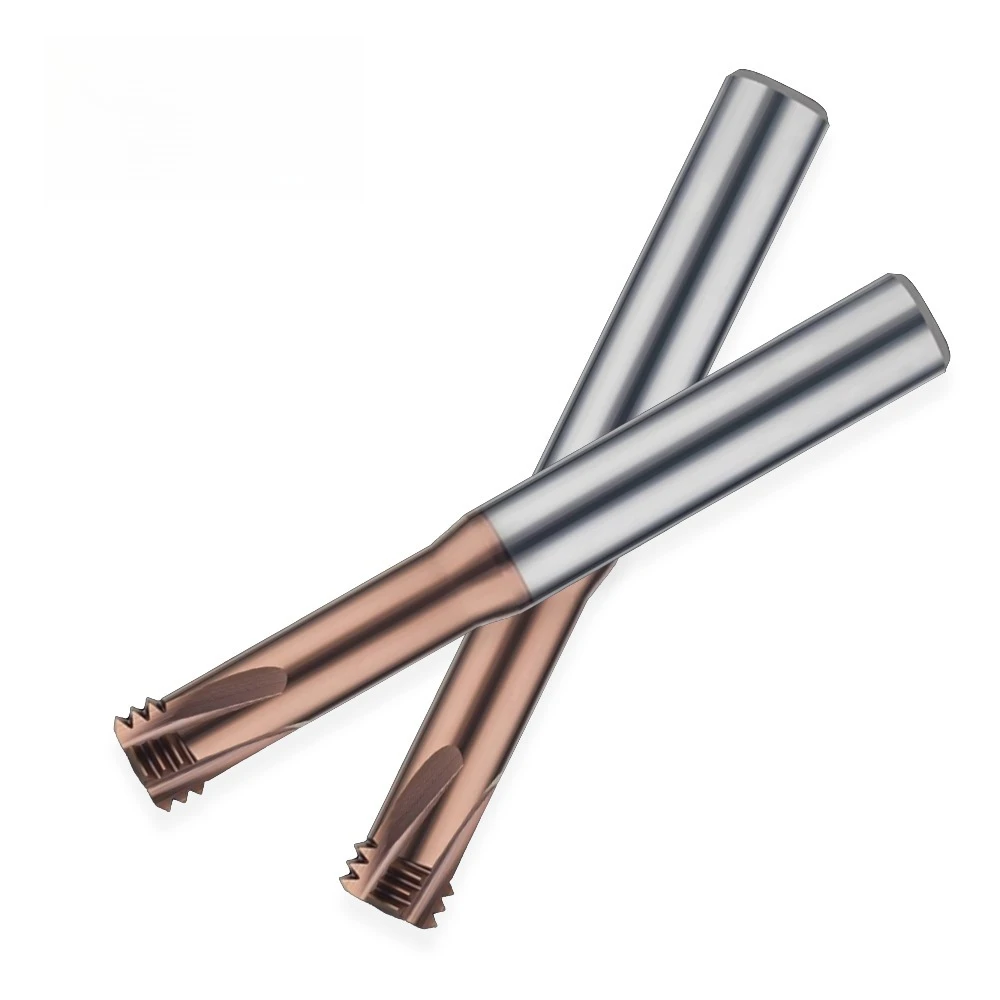 Coated Three Teeth Thread Mill 65° Tungsten Steel - M1-M20 Hardened Steel Milling Cutter, OEM Supported (10-Pack)