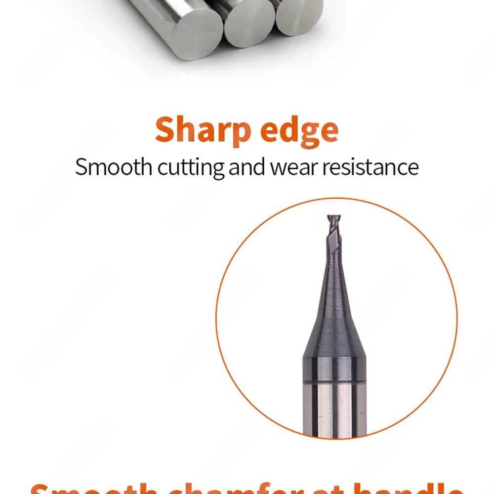 Mikro-Hartmetallfräser 0,2 0,3 0,4 0,5 0,6 0,9mm Mini Kleiner Durchmesser Mikro-Kugelfräser R0,15-R0,45 CNC-Werkzeug – Detail 5
