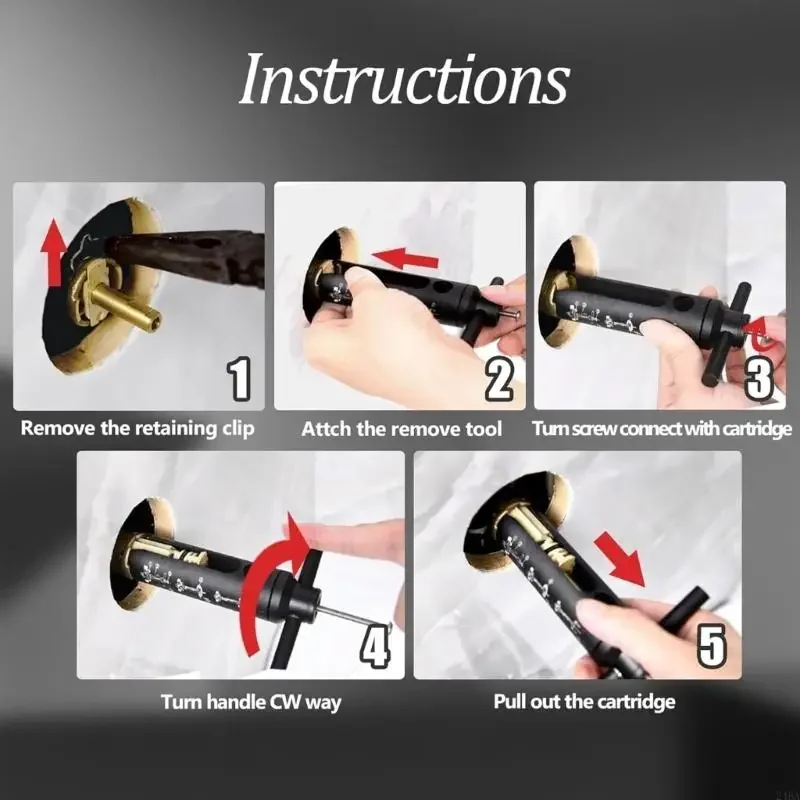 Convenient Valves Cores Removal Tool Sturdy Aluminum Cartridge Puller For Easy Removal Of Shower Faucet Valves Cores