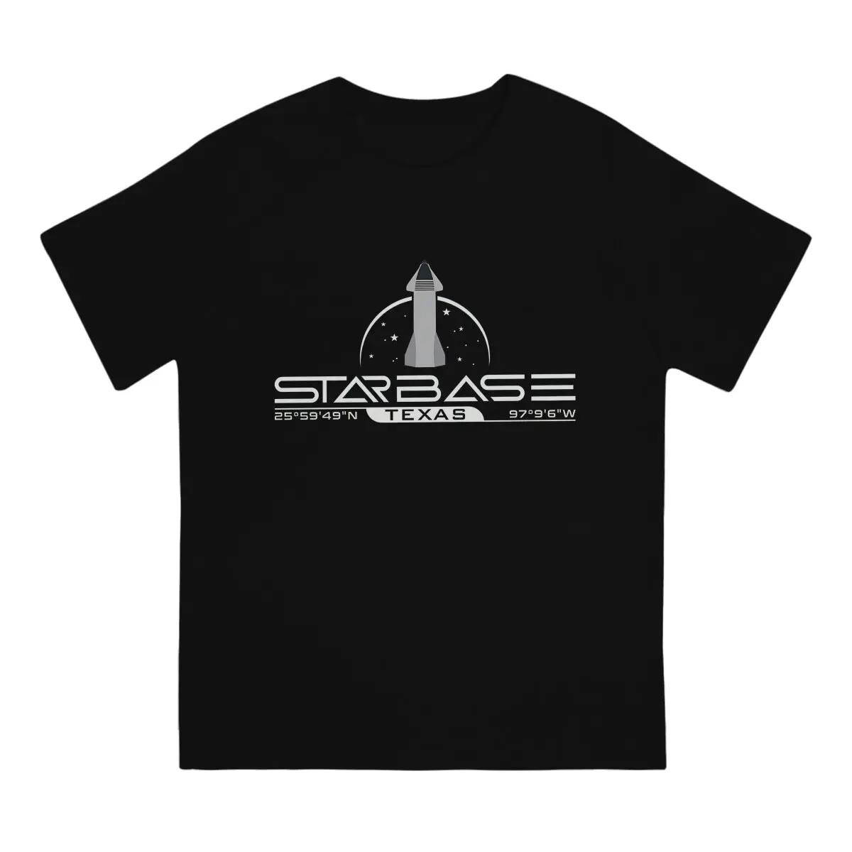 SpaceX Starship Starbase Texas T Shirt Harajuku Graphic Men\'s Tshirt Polyester Streetwear