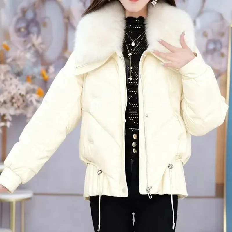 2026 Winter New Short Down Cotton-padded Jacket Women's Overcoat Fashion Loose Chic Cotton Coat Wool Collar Thicke Warm Parka