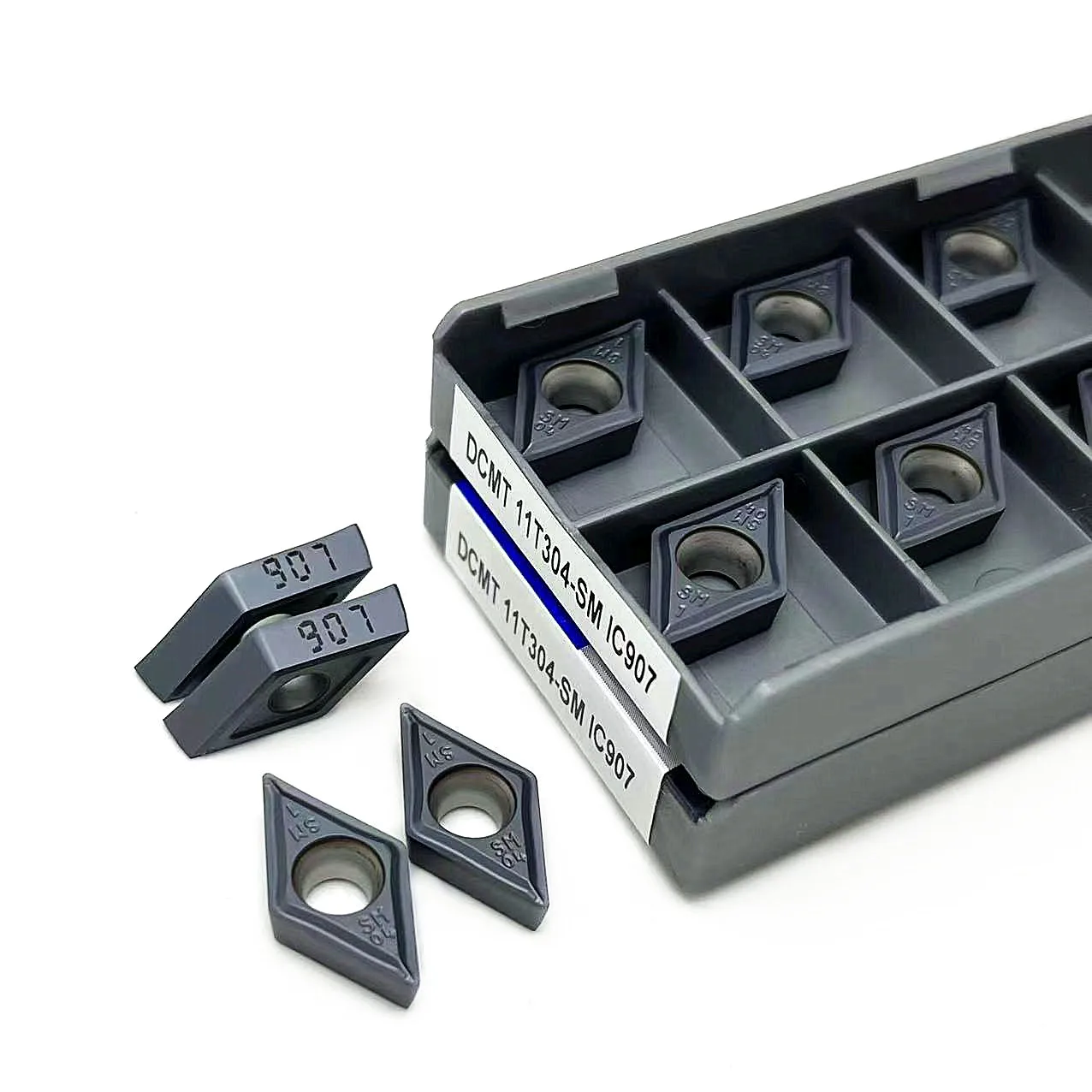 10 قطعة DCMT11T304 DCMT11T308 SM IC907/908 الداخلية تحول أداة التصنيع باستخدام الحاسب الآلي كربيد إدراج DCMT11T304 تحول سكين شفرة مخرطة