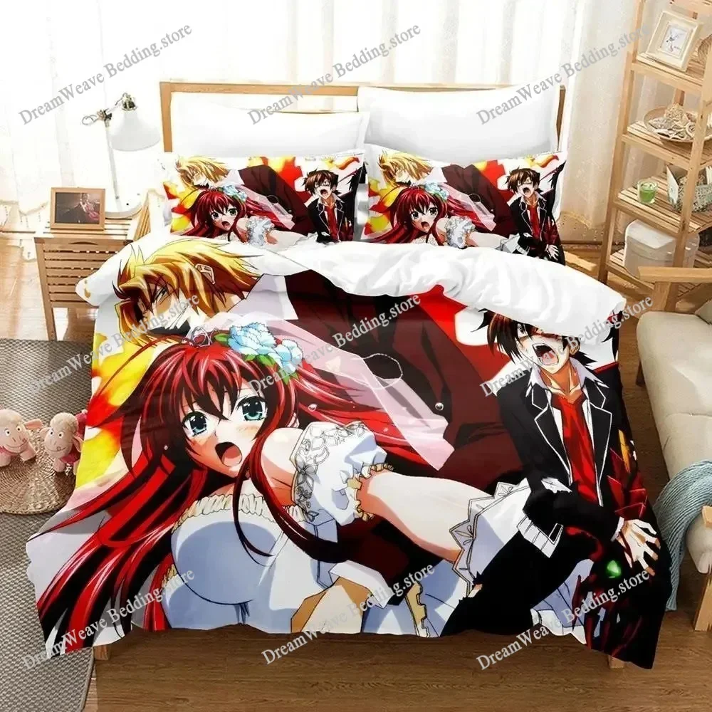 New Kawaii High School DxD Bedding Set Single Twin Full Queen King Size Bed Set Adult Kid Bedroom Duvet cover Sets Anime Bed741