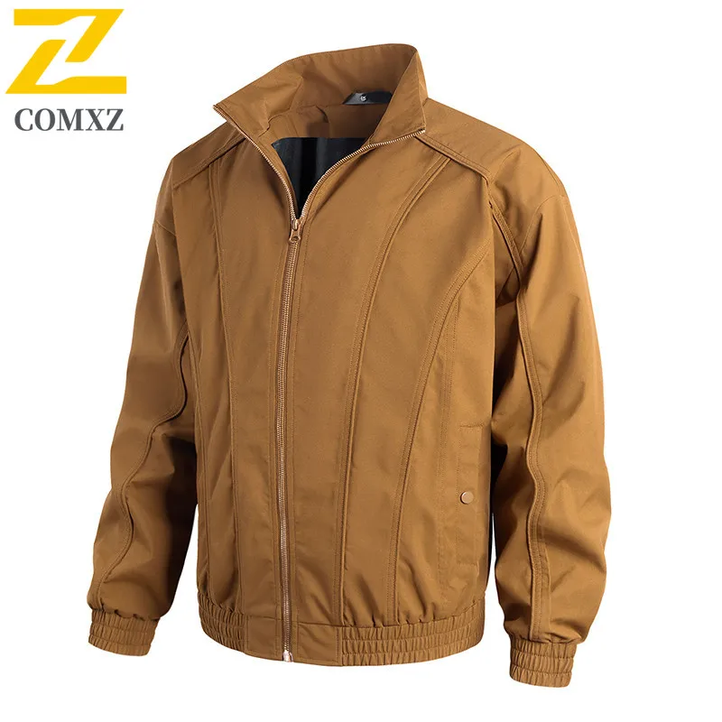 

High Quality Stand Up Collar Men Jacket 2025 New Model Weatherproof Breathable Men's Zipper Coat Outdoor Streetwear Men Clothing