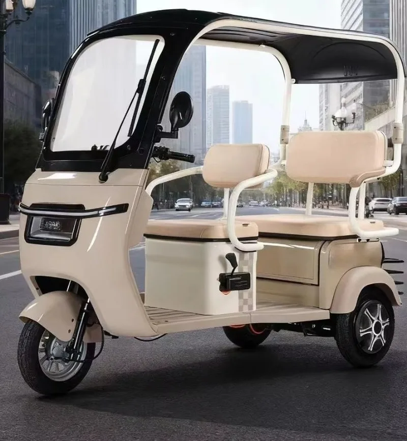 Open Electric Tricycle 3-Wheel Dual-Seater 801-1000W 30-50Km/h Comfortable Stylish Casual Design for Home Use Child