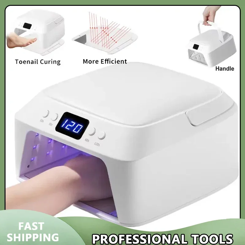 

UV Lamp for Manicure and Pedicure, Large Space Nail Dryer with Hand Pillow, Smart Sensor, 72 W, 71 LEDs