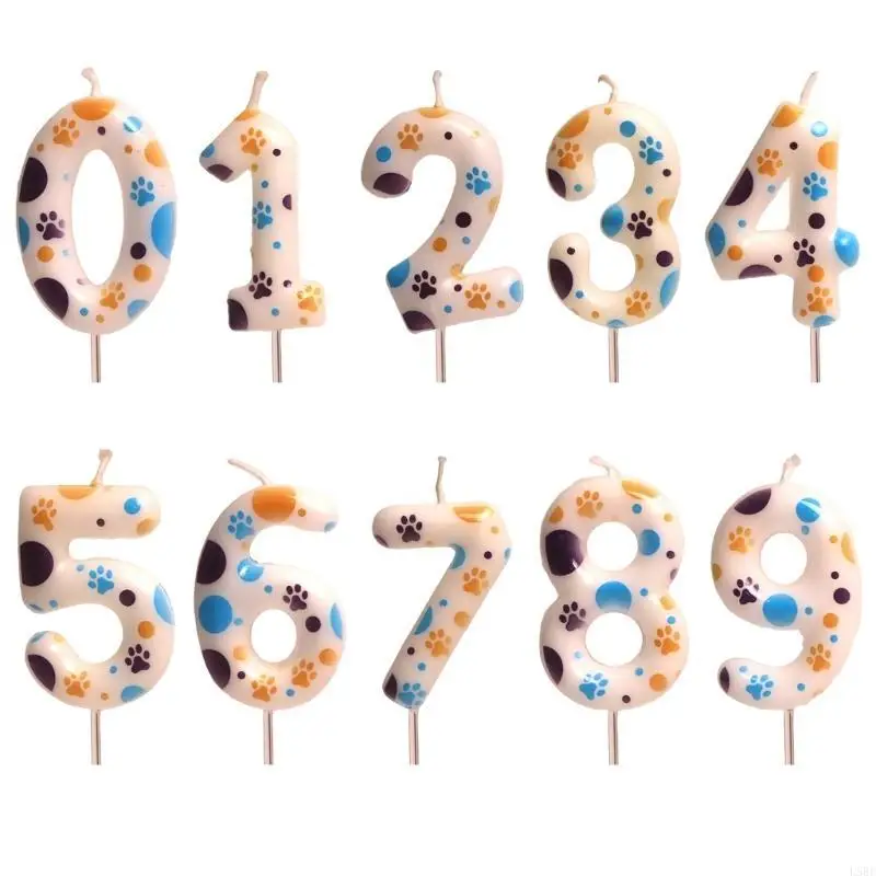 

Cats Paws Printeds 0-9 Digital Birthday Cake Decoration Dessert L5BE