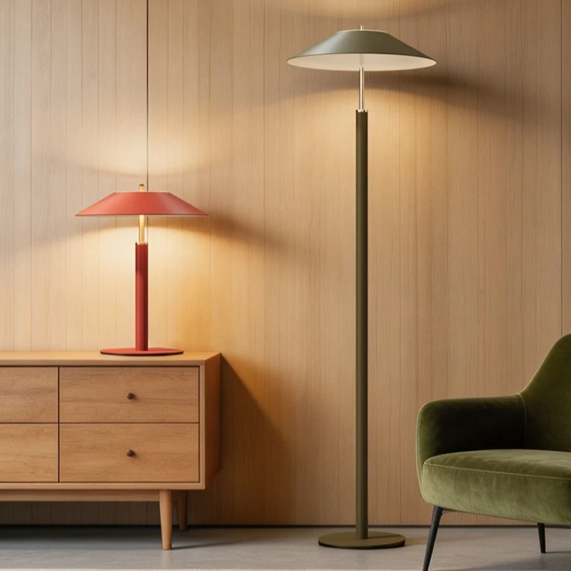Retro living room floor lamp next to sofa bedroom bedside ambient lamp
