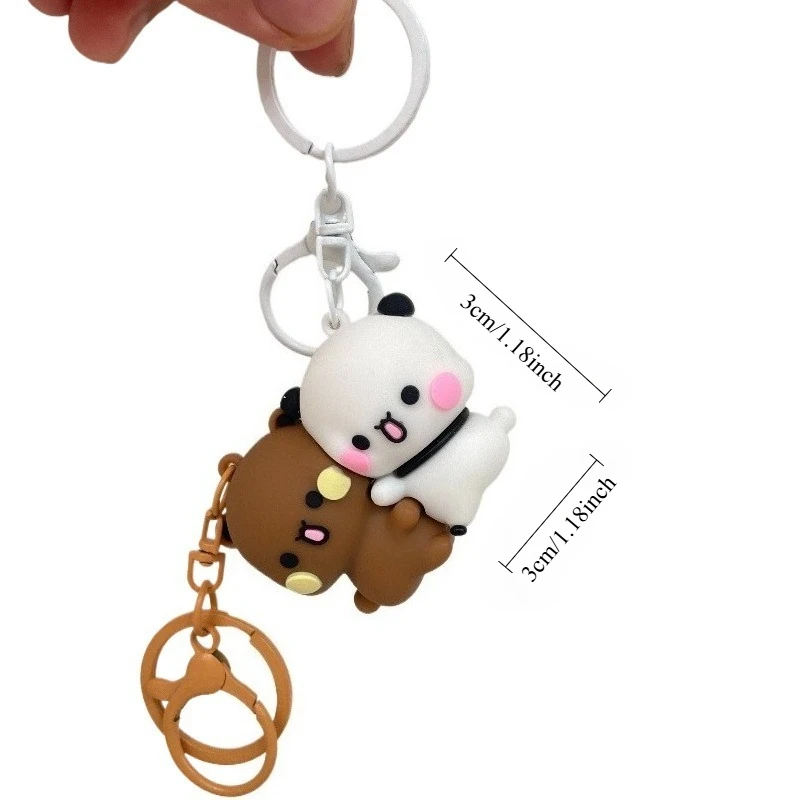 Kawaii Bubu and Yier Magnetic Hug Keychain Backpack Omaments Cartoon Panda Bubu and Dudu Magnetic Pendant Keychain Gift Toy