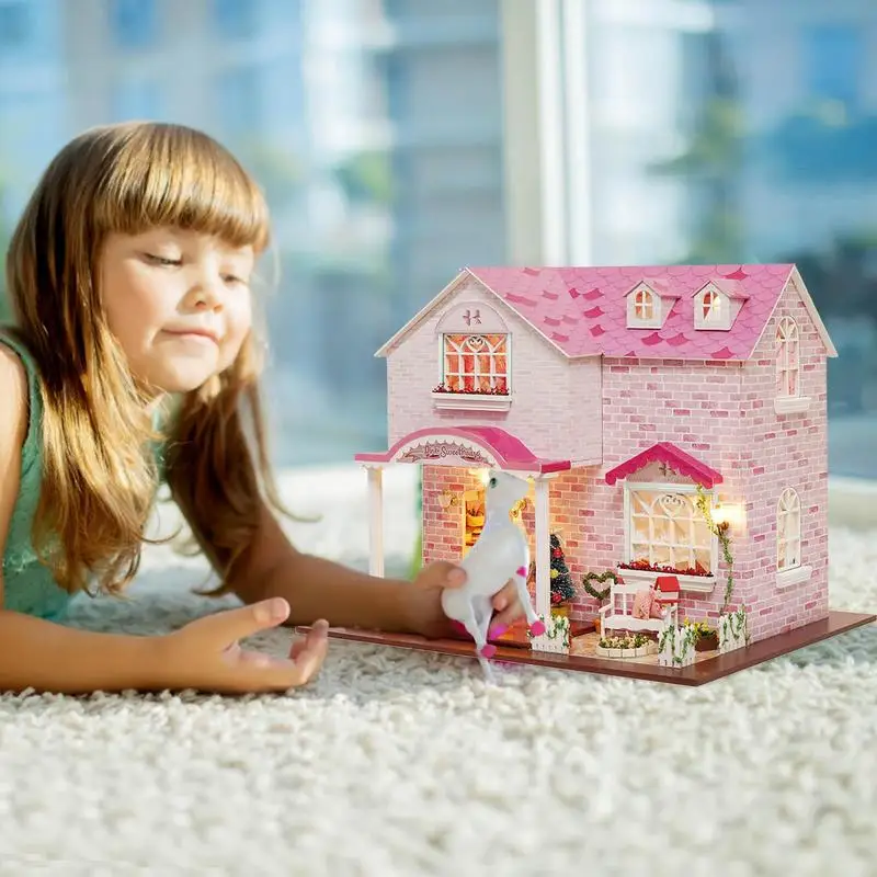 Imagem -06 - Kit Miniatura 3d Dollhouse Infantil Pequena Boneca Mini Casa de Bonecas Acessórios com Móveis Adolescentes e Adultos Aniversário