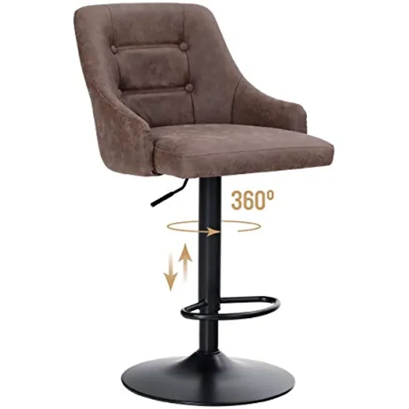 

Swivel Bar Chair Stool Adjustable Airlift Counter Height Kitchen Dining Cafe Hydraulic PU Leather with Padded Back US