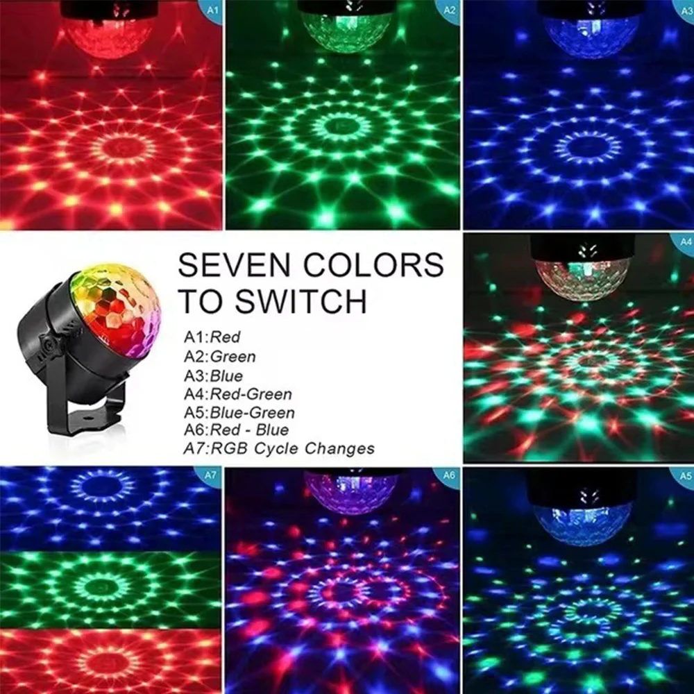 Disco Ball Light Party ไฟ USB เสียงเปิดใช้งาน DJ Dance Stage Light สีสัน RGB Strobe โคมไฟสําหรับคาราโอเกะงานแต่งงาน Bar Decor