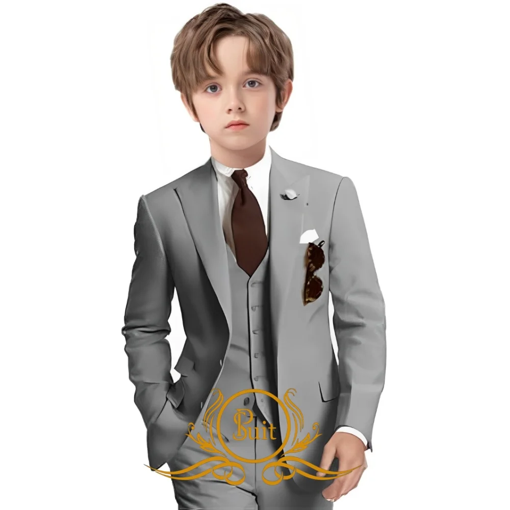 

Classic Boys Suit 3 Piece Suits Party Dresses Wedding Tuxedo Custom Made 2T-16T Slim Fit Suits Children's Outfit