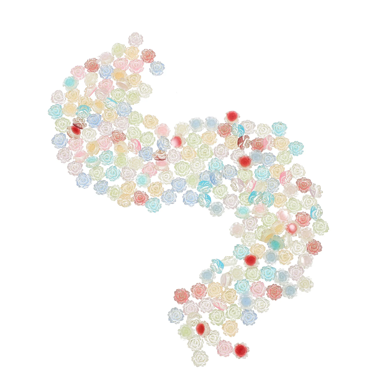 

200Pcs 3D Flower Nail Charms Resin Decorations Mini Roses for Crafts Nail Art Supplies Mini Roses for Crafts Flower Charms