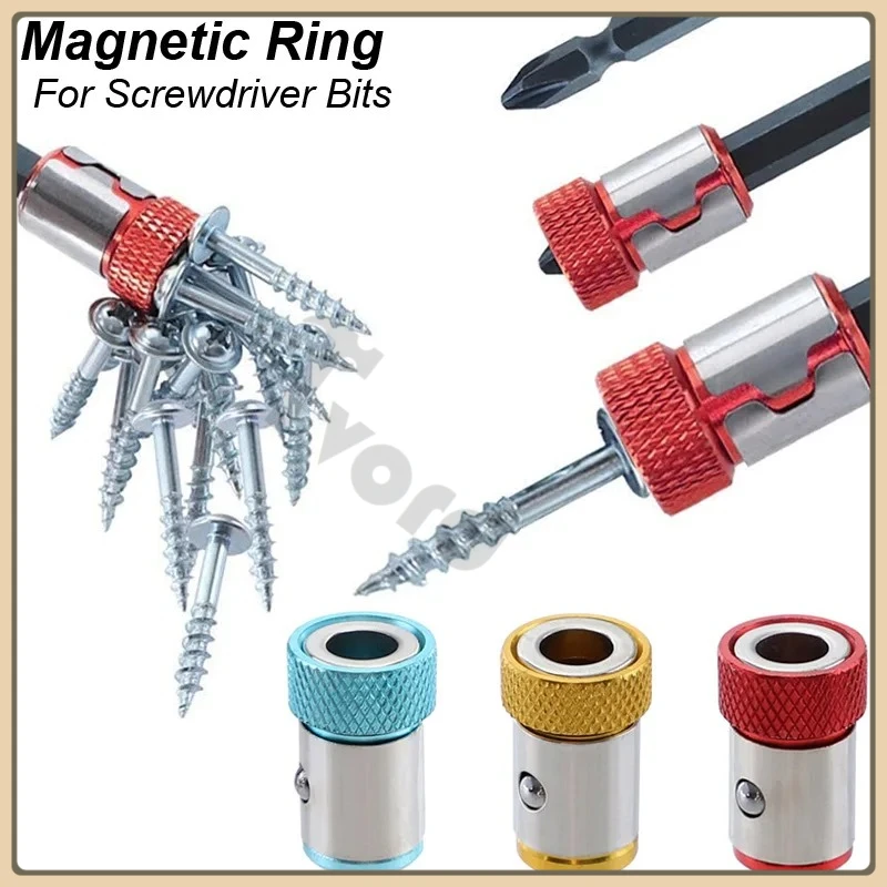 Magnetic Ring Screwdriver Bit Holder Cross Phillips Magnet 1/4 Strong Magnetizer Removable Part Adapter Screw Driver Power Tool