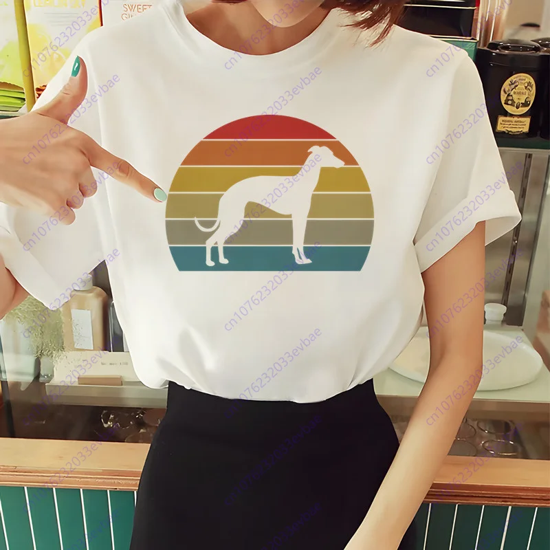 Greyhound Dog Crazy Greyhound Lady T-Shirt donna Summer Fashion Print T Shirt Casual o-collo Tshirt Brand Funny T-Shirt Top Tees