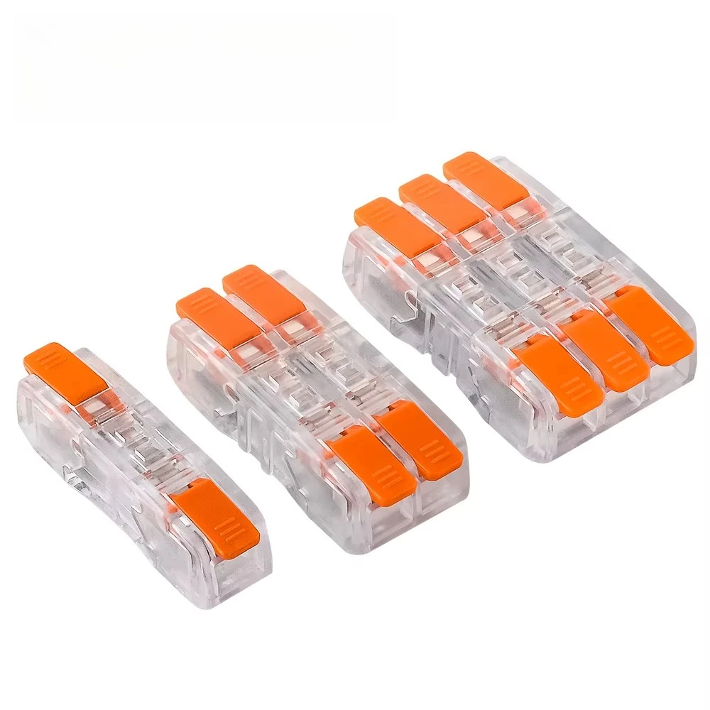 10/20/50PCS Transparent Electrical Wire Connector Universal Parallel Compact Splicing Terminal Block Push in Cable 0.2-2.5mm²