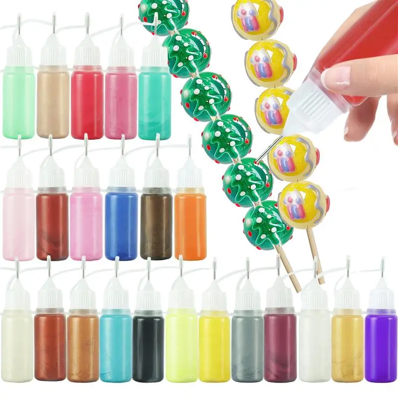 12ml 24colors Bake-Free 3d Hand-Painted Glue UV-Free Epoxy Resin Glue For Bonding Beads Glass DIY Resin Craft Jewelry Making