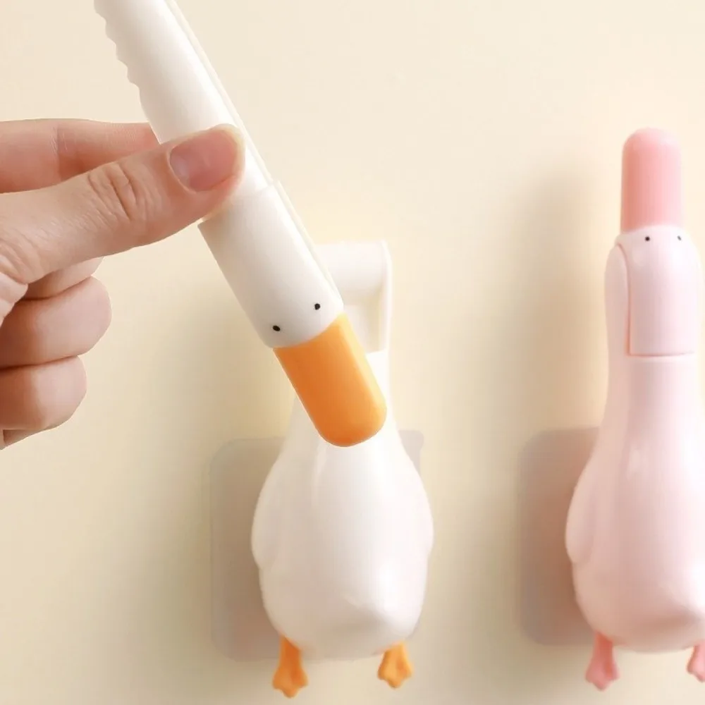 Reusable Cartoon Duck-Shaped Hair Catcher Double Head Plastic Garbage Clip Wall Mounted Stain Remover Tool Bathroom