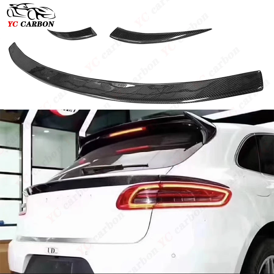 

For Porsche Macan 2014 -2023 High quality Real Carbon Fiber Spoiler Rear Roof Trunk Spoiler Boot Middle Wings Car Styling