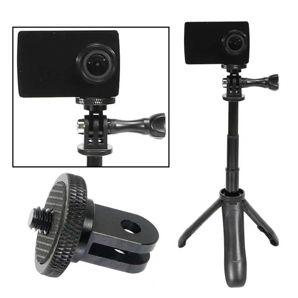 Action Camera Tripod Mount for Insta360 for GOPRO 1/4-inch Screw CNC Aluminum Alloy Mini Tripod Adapter Sports Camera Mount