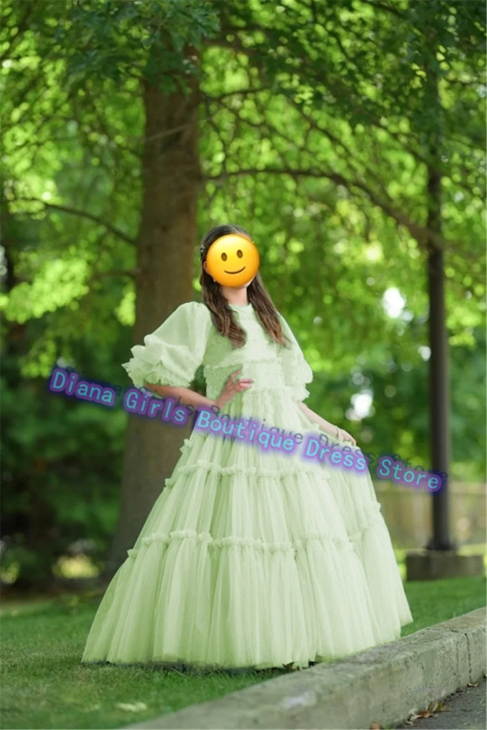 Quality Elegant Flower Girl Dress Tulle Fluffy For Wedding Ball Dresses Ruffles Floral Toddler Gown Kids Birthday Party Gowns