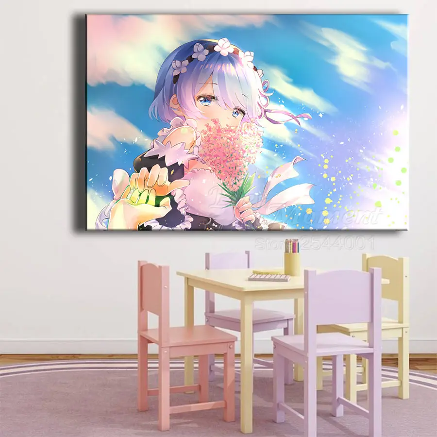 Ever Moment Diamond Painting Set For Embroidery Cross Japan Anime Girl Full Square Resin Drill Home Wall Art Décor Gift ASF2393