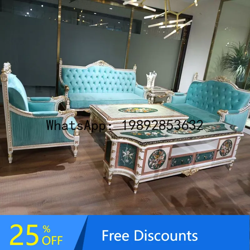 LYY French Sofa New Classical Simple European Fabric Sofa Turkish Palace Fabric French Luxury Fabric