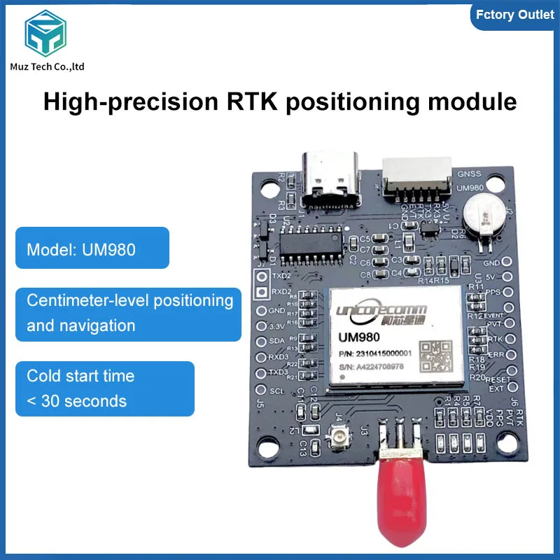 Um980 Board Full-System Full-Frequency Rtk Centimeter-Level Positioning Module UM980 single antenna UM982 dual-anten