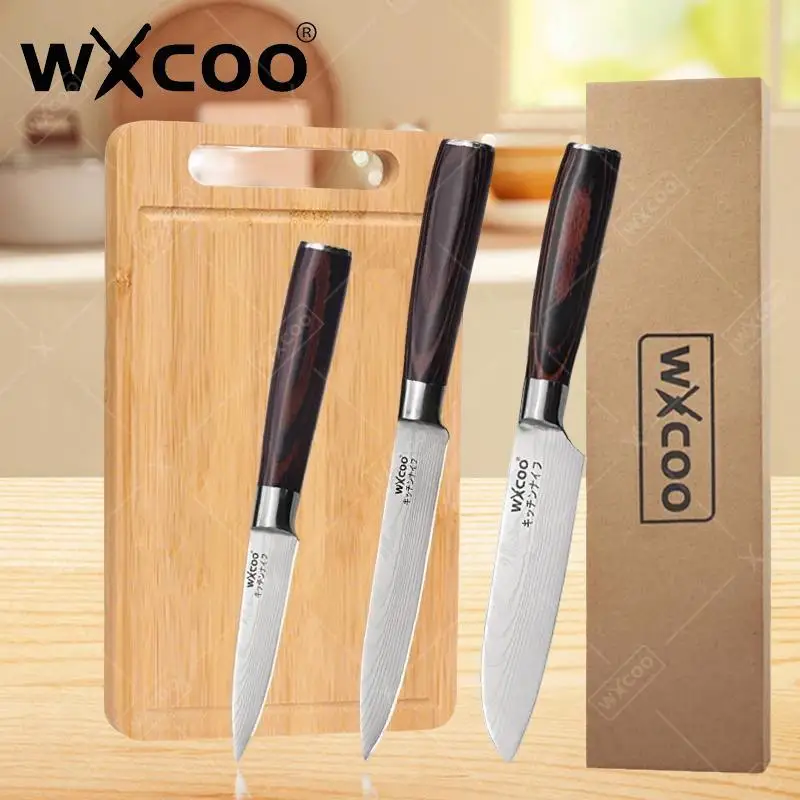 WXCOO Küchenmesser, Edelstahlmesser, Schneidebrett, Kochen, Küche, Fleischbeil, Schälmesser, Schälmesser, Schälmesser, Obst