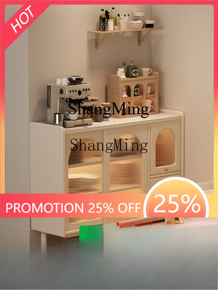 FG good-looking  cream wind rock slab dining side cabinet large capacity storage solid wood cabinet living room locker