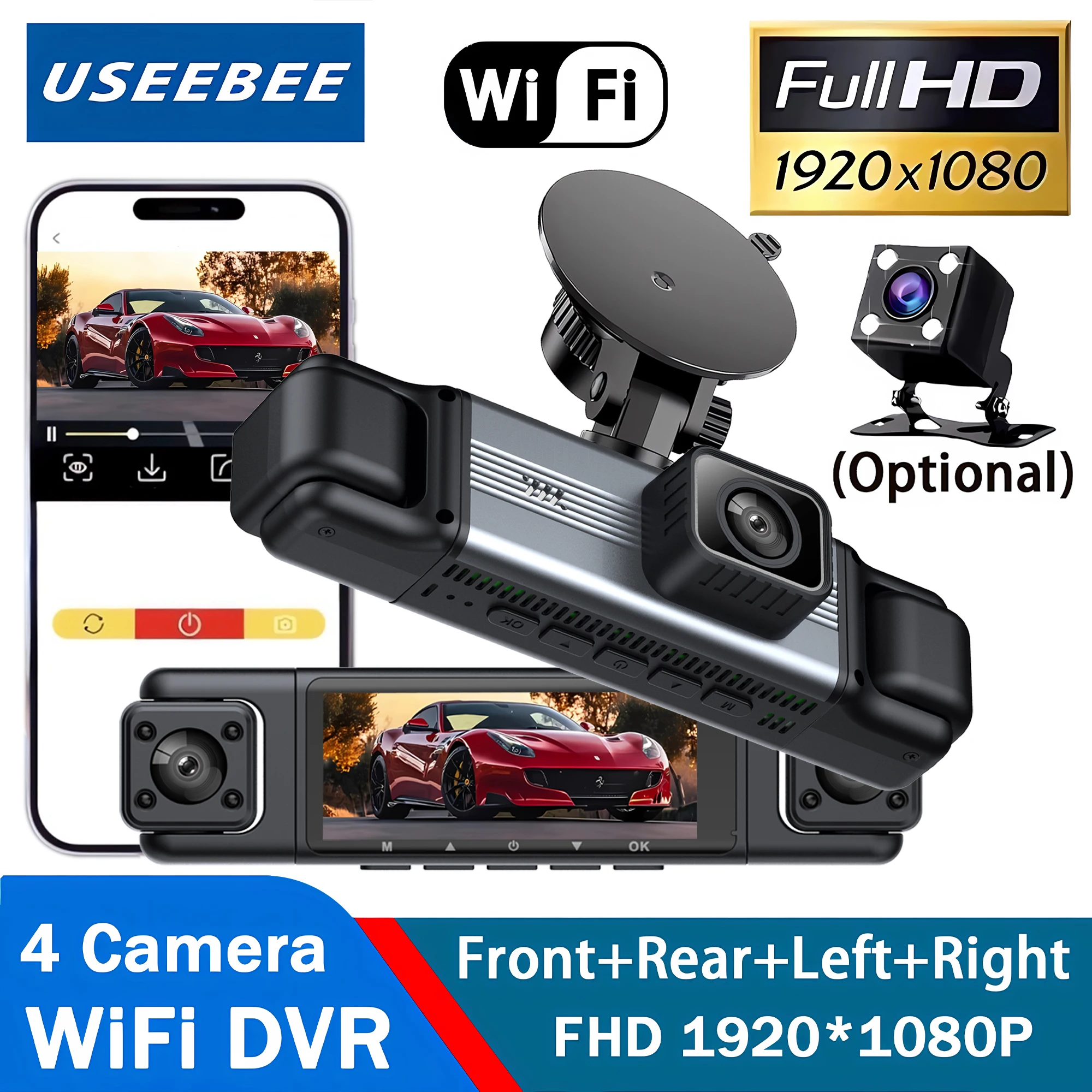 360°Auto Camera 1080P Video Recorder 3/4 Lens WIFI DashCam for Car DVR Black Box Night Vision 24H Parking Monitor Car Assecory