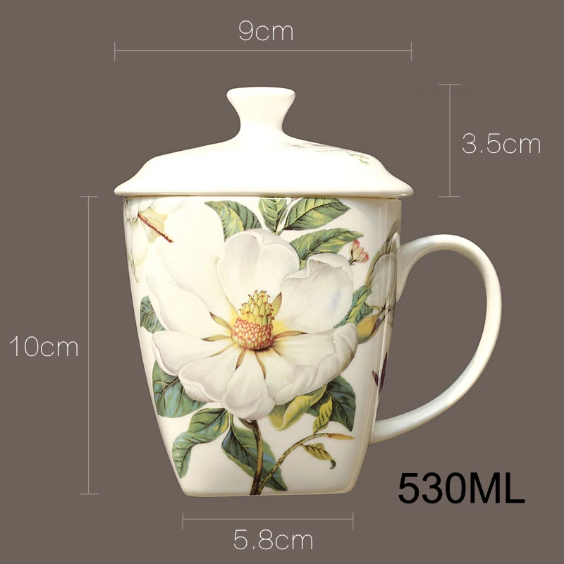 530ML, bone china coffee cup with lid, tazas para cafe mug, ceramic original mug for party, enamel tumbler, porcelain drinkware