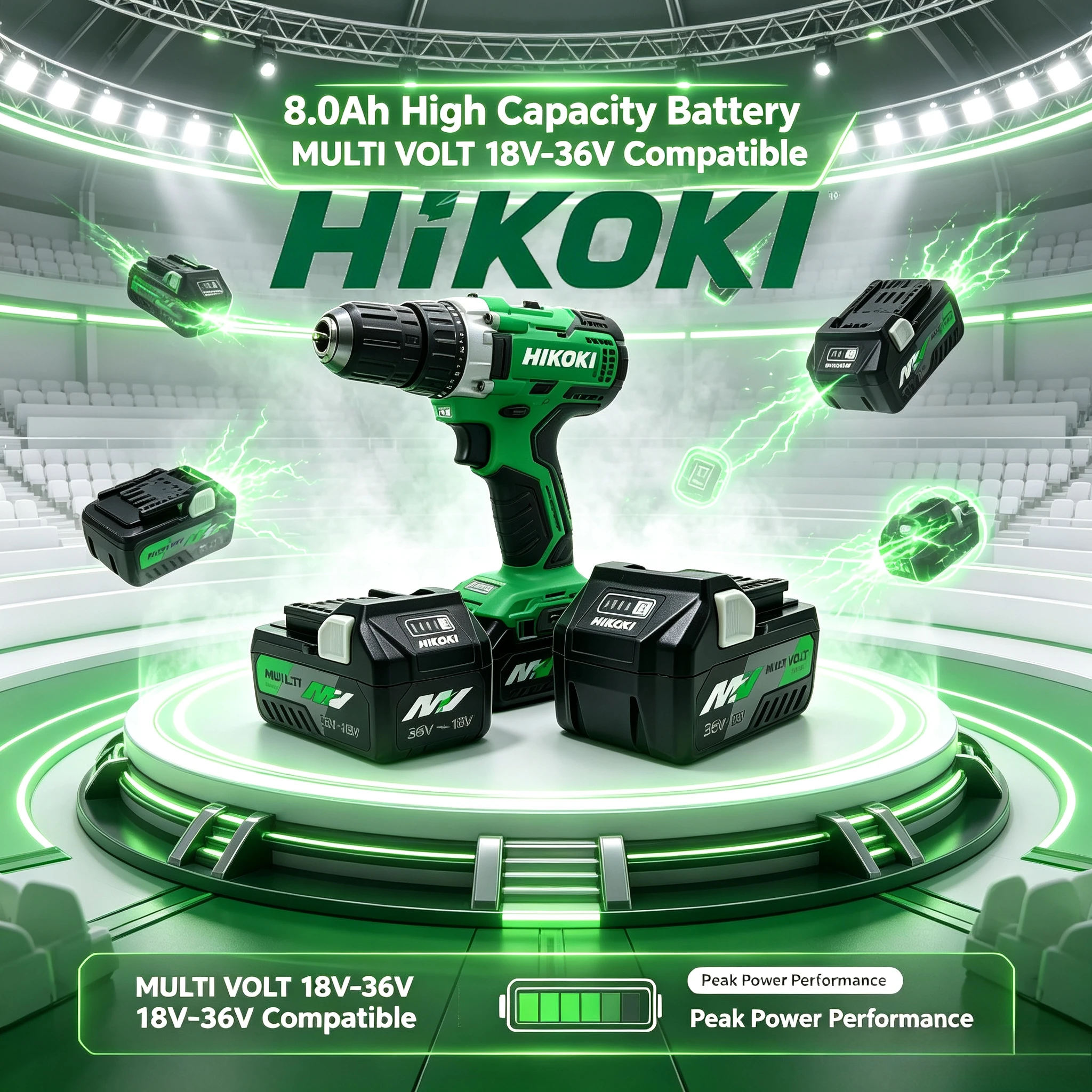 18V 5.0Ah 8.0Ah HiKOKI Spare Li‑ion Battery for DS18DG Brushless Cordless Drill Power Tool Replacement Battery Long Cycle Life