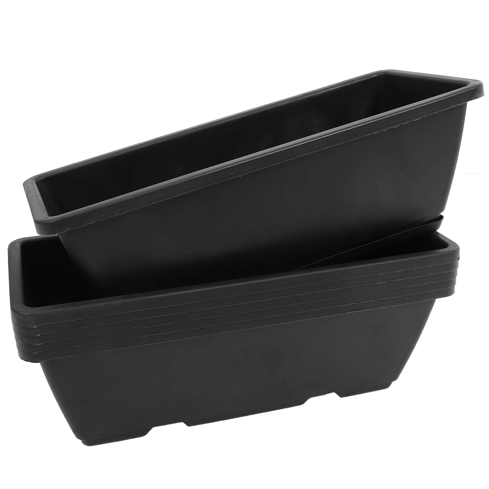 

6Pcs Rectangular Planters Plastic Sturdy Outdoor Window Planter Boxes Garden Pots Flower Vegetable Planter Box for Balcony
