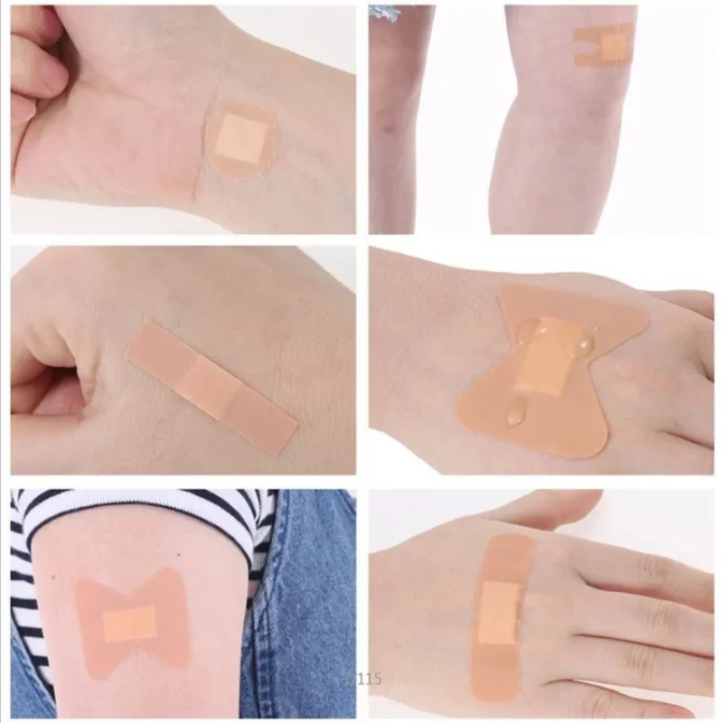 100pcs/set Multiple Shapes Band Aid for Different Wound Dressing Patches  First Aid Adhesive Bandages Strips Plaster Tape