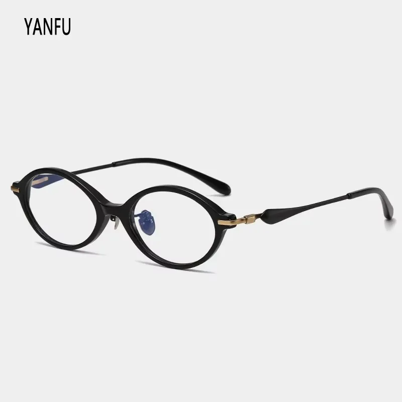 Vintage Oval Tortoise Acetate Glasses Frames Fashion for Men Women Classic Designer Optical Eyeglasses Reading Myopia Eyewear