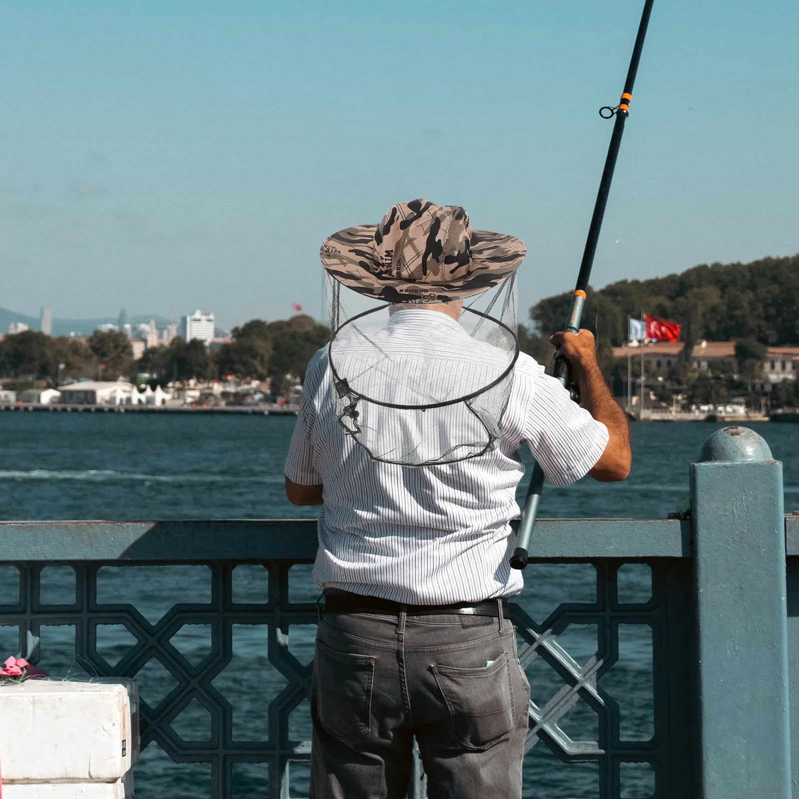 

Mosquito Proof Fisherman Hat Breathable Uv Protection Outdoor Hat For Hiking Camping Fishing Gardening Travel Netted