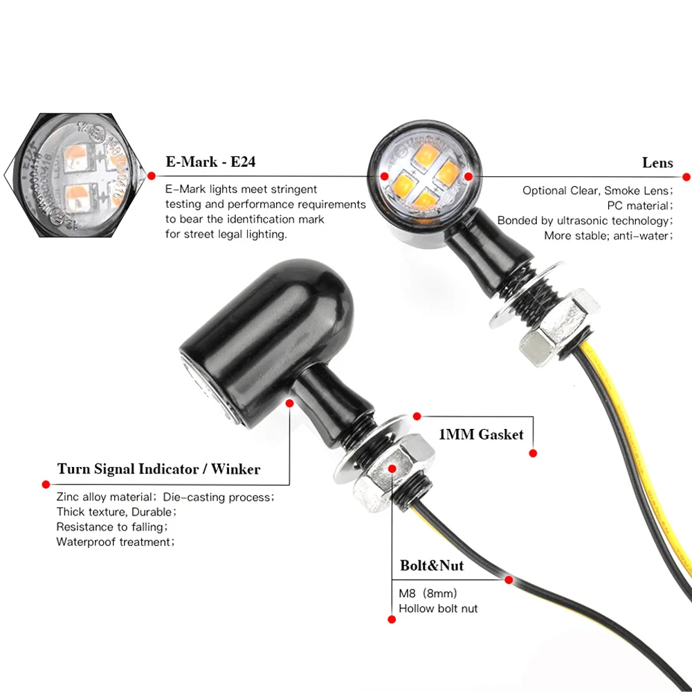 3 in 1 Mini Bullet Turn Signal Blinker Indicator Light Integrated LED Tail Brake Daytime Running Light For Harley Cafe Racer