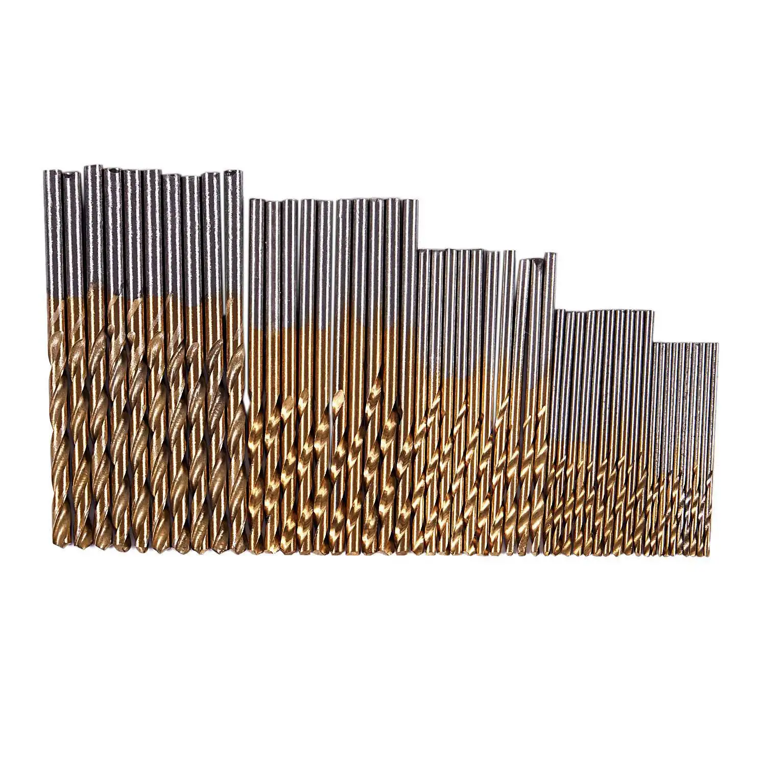 50Pcs 1/1.5/2.0/2.5/3mm Titanium Coated HSS Drill Bit