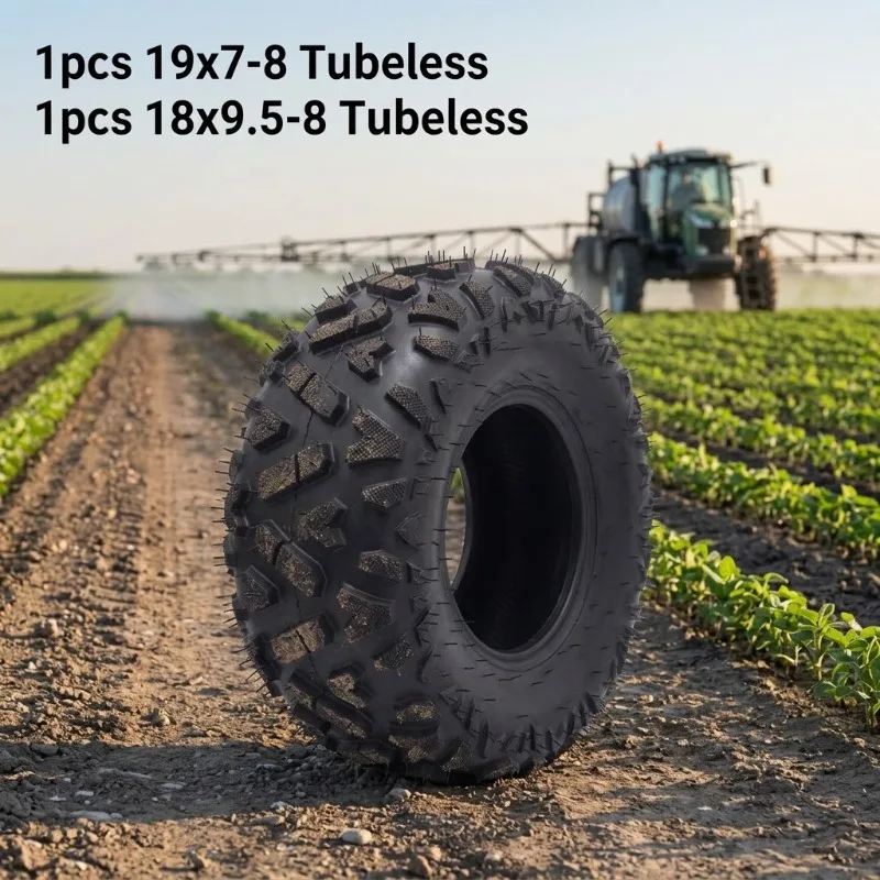 1Pcs 19x7-8 18x9.50-8 ATV Quad Tire Tubeless Off-Road Tyres For Go Kart Buggy UTV Agricultural Sprayer Wear-Resistant 8 Inch Rim