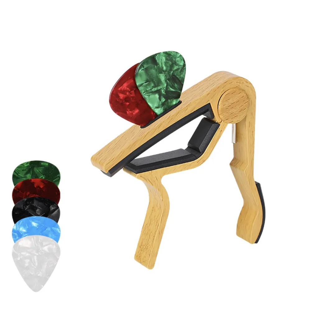 Rose Wood Grain Guitar Capo Stable Rubber Padded Smooth Quick Release Guitar Tuning Clamp Aluminum Alloy Key Trigger