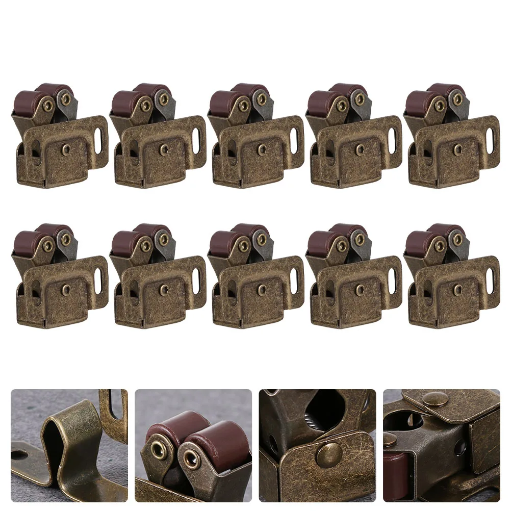 

12Pcs Steel Double Ball Latch Roller Catch Cabinet Door Lock Push Open Close No Pull Required Tidy Comfortable