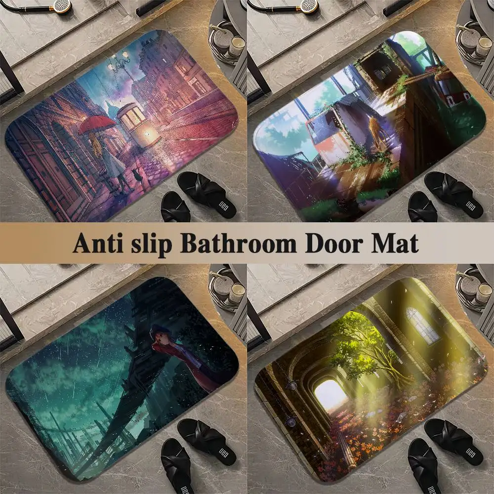 

Street View Of Anime Girls Floor Mat Printed Large Carpets Living Room And Bedroom Carpets Bathroom Anti Slip Door MATS Small