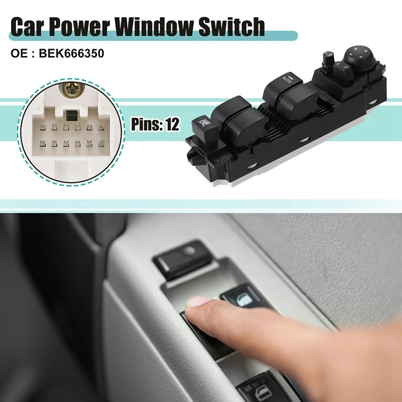 New BEK6-66-350 Power Window Master Switch Control Button For Mazda 3 M3 2.0L 2008-2009 BEK666350 12+14Pins Replacement Parts