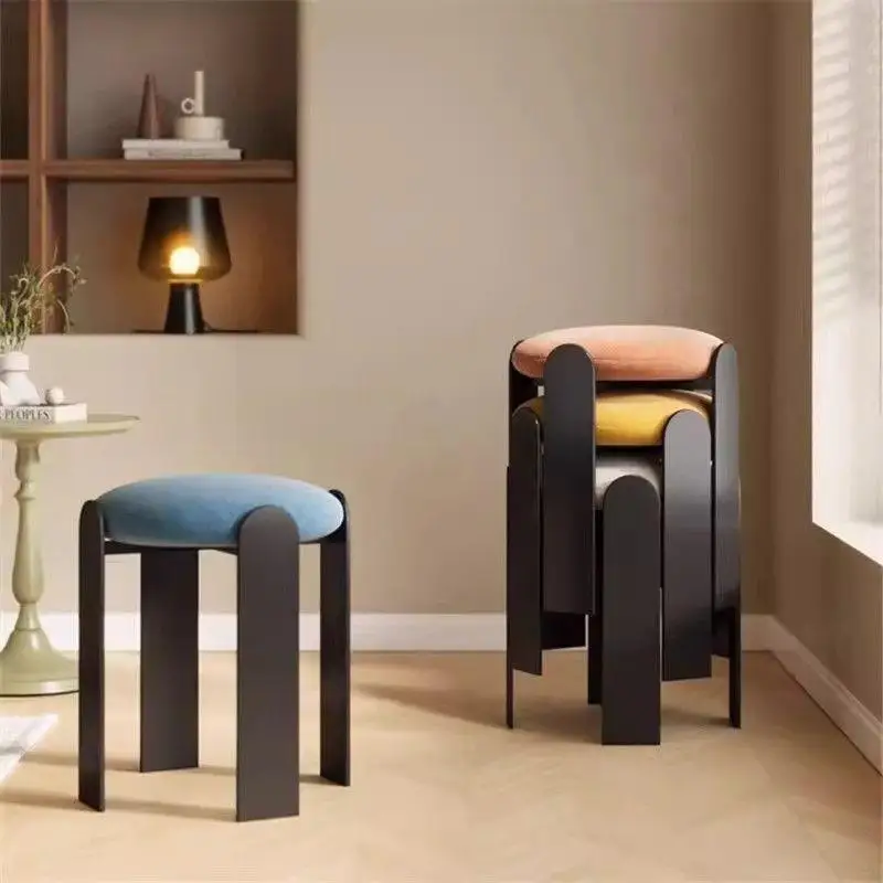 Storage wrought iron stool, dining chair, makeup chair