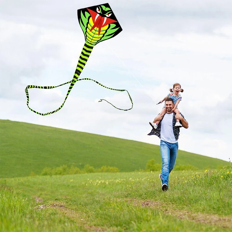 2025 New Year Of The Snake Green Snake Kite Breeze Easy To Fly Children Cartoon Handheld Adult Large Kite